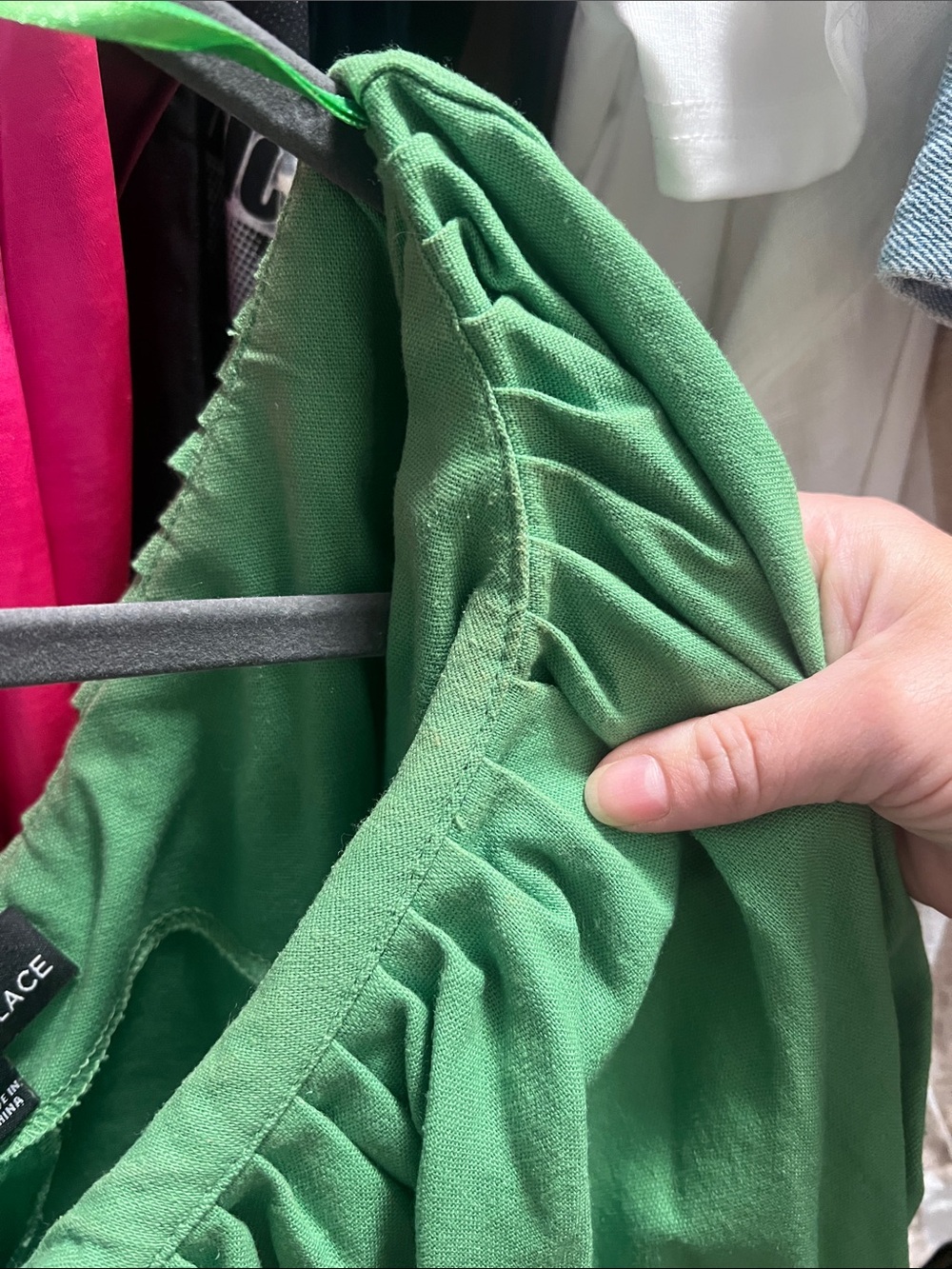 Pomander Place One-Shoulder Green Ruffle Women's Dress - Picture 5 of 8